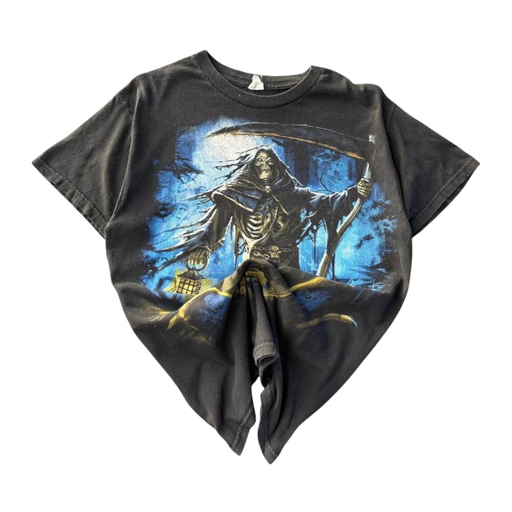 Grim Reaper Y2K Graphic Short Sleeve T-Shirt Black L
